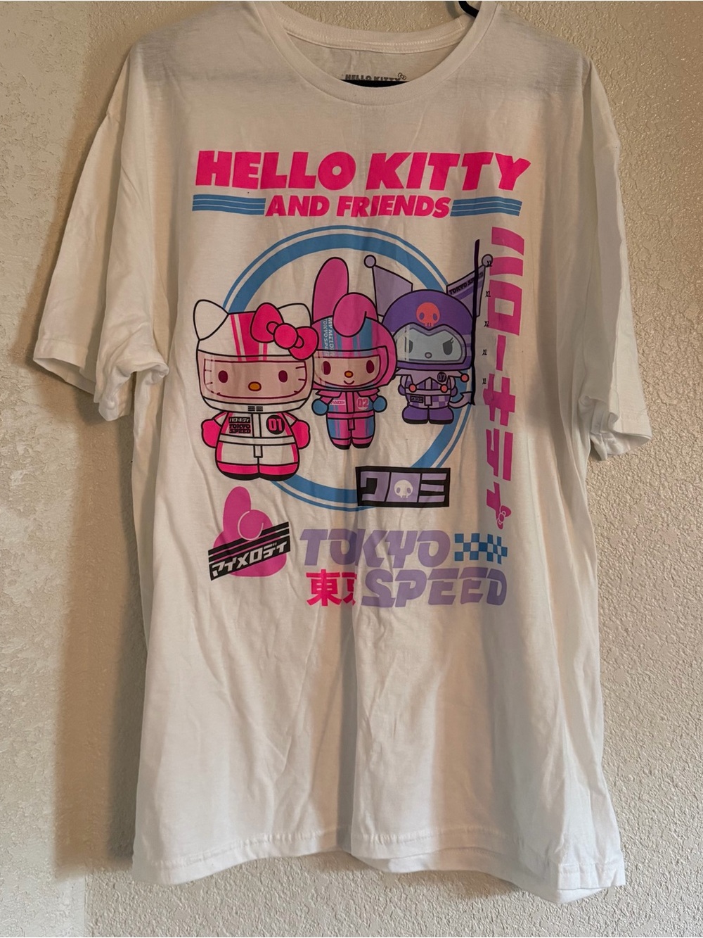 Sanrio Hello Kitty & Friends Graphic Tee - White with Pink & Blue